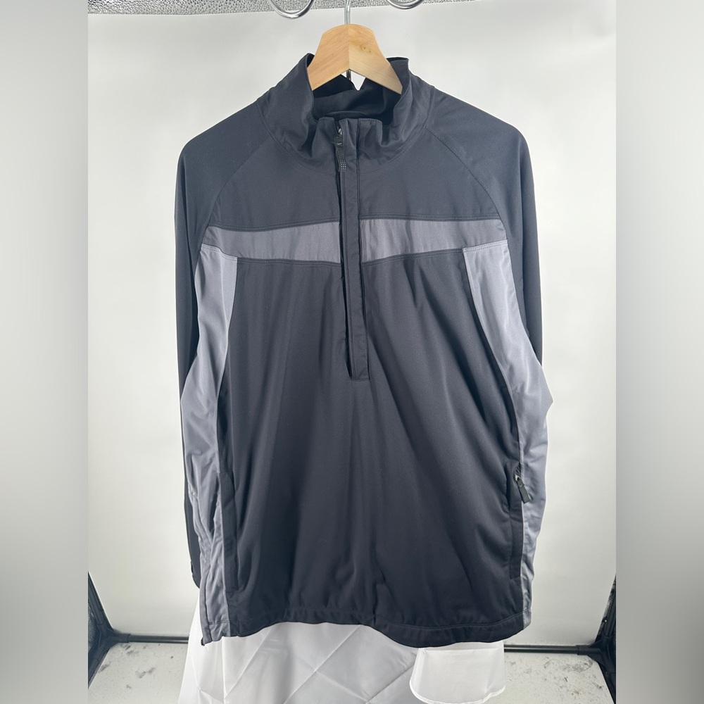 Nike Jacket Mens Extra Large Black Gray Storm Fit Windbreaker Quarter Zip Golf
